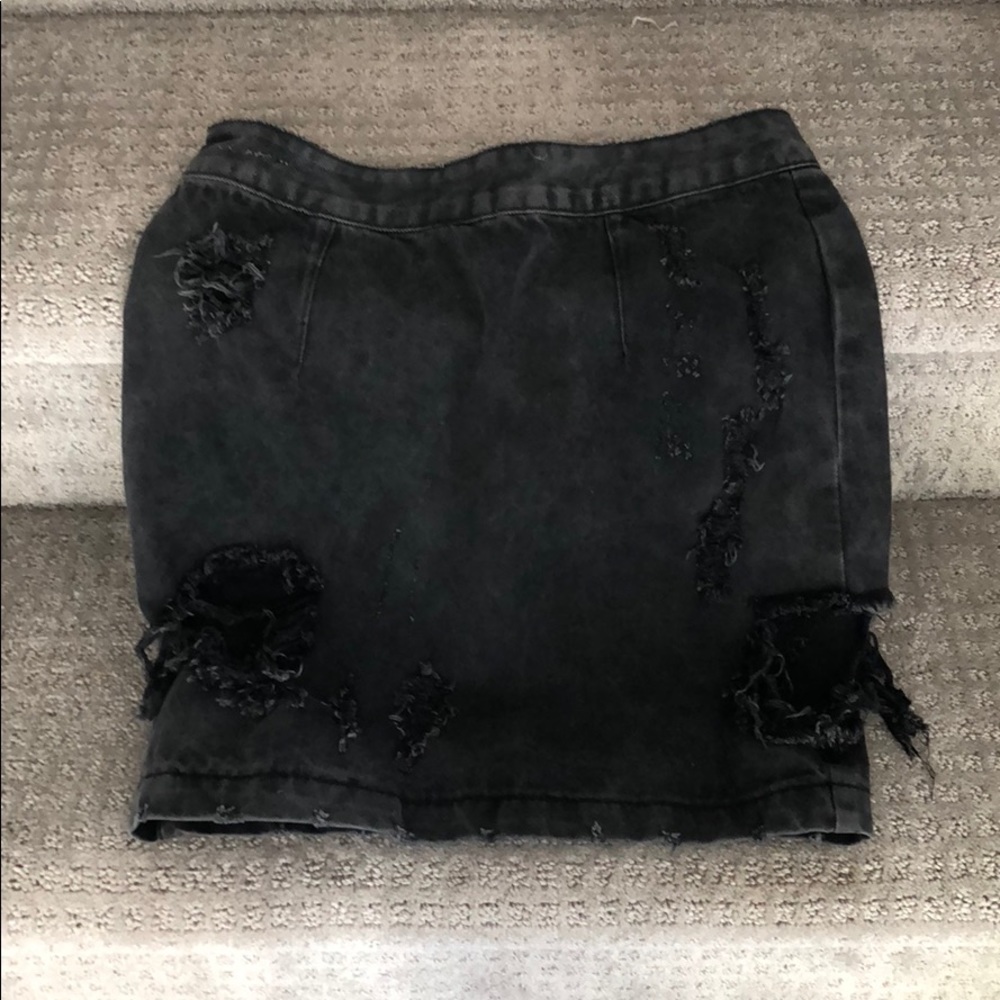 Black Denim Skirt